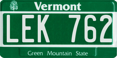 VT license plate LEK762