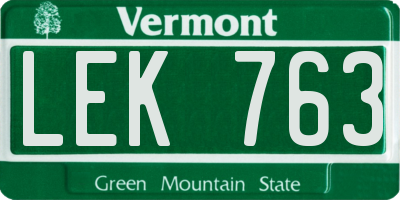 VT license plate LEK763