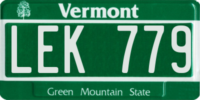 VT license plate LEK779