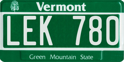 VT license plate LEK780