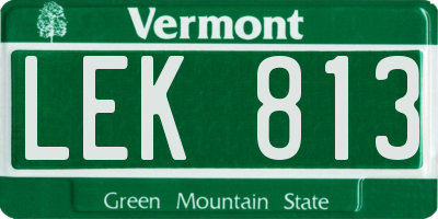 VT license plate LEK813