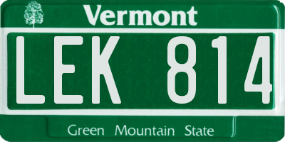 VT license plate LEK814