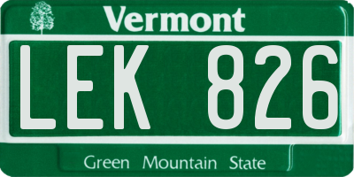 VT license plate LEK826