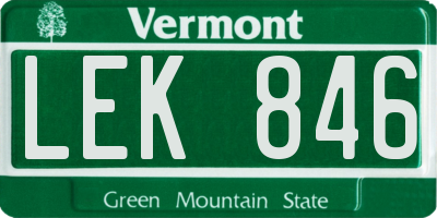 VT license plate LEK846