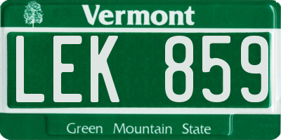VT license plate LEK859