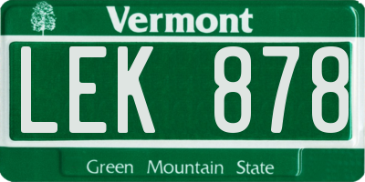 VT license plate LEK878