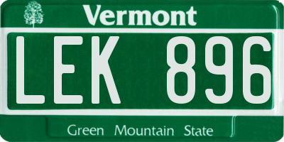 VT license plate LEK896