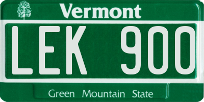 VT license plate LEK900