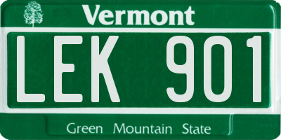 VT license plate LEK901