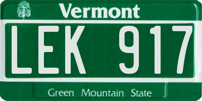VT license plate LEK917