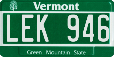 VT license plate LEK946