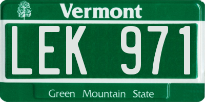 VT license plate LEK971