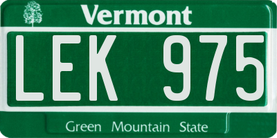 VT license plate LEK975