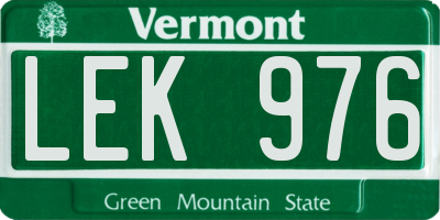 VT license plate LEK976
