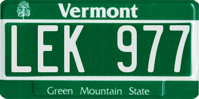 VT license plate LEK977