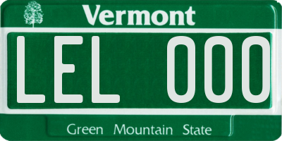 VT license plate LEL000