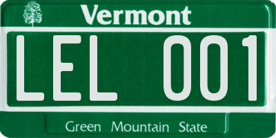 VT license plate LEL001