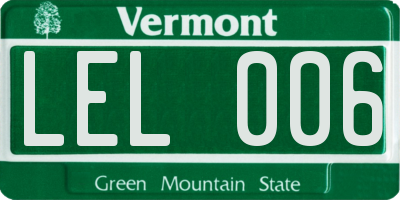 VT license plate LEL006