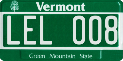 VT license plate LEL008