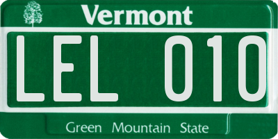 VT license plate LEL010