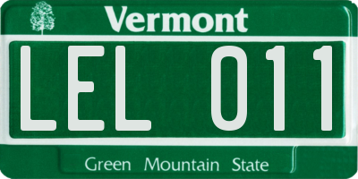VT license plate LEL011