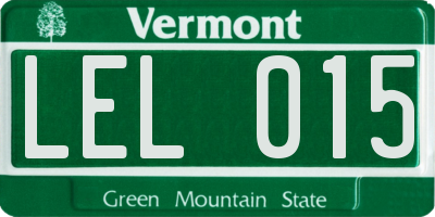 VT license plate LEL015