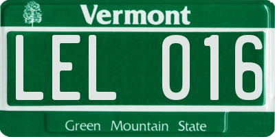 VT license plate LEL016
