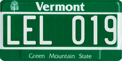VT license plate LEL019