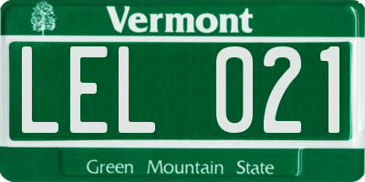 VT license plate LEL021