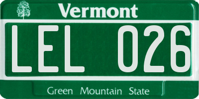 VT license plate LEL026