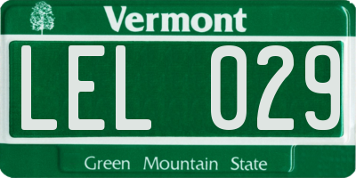 VT license plate LEL029