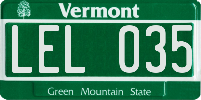 VT license plate LEL035