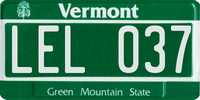 VT license plate LEL037