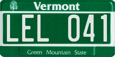 VT license plate LEL041