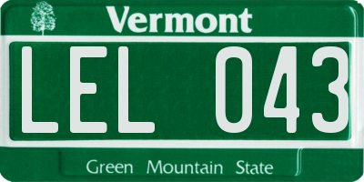 VT license plate LEL043