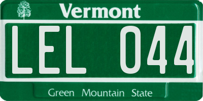 VT license plate LEL044