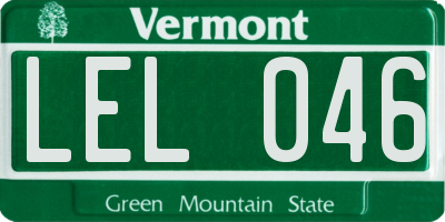 VT license plate LEL046