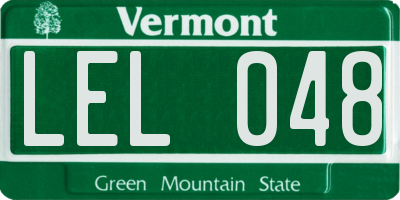 VT license plate LEL048