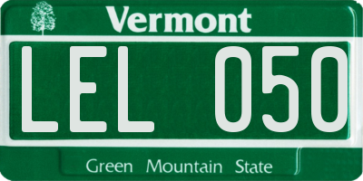 VT license plate LEL050