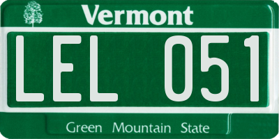 VT license plate LEL051