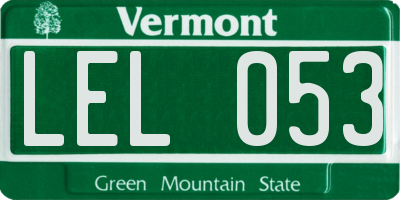 VT license plate LEL053