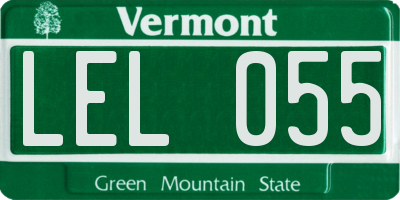 VT license plate LEL055