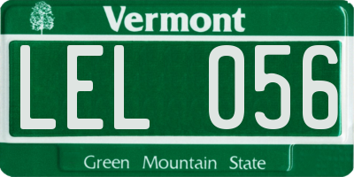 VT license plate LEL056
