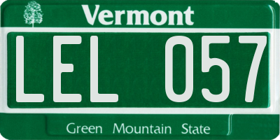 VT license plate LEL057