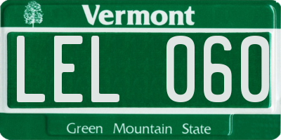 VT license plate LEL060