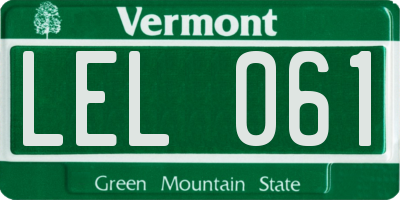 VT license plate LEL061