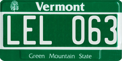 VT license plate LEL063