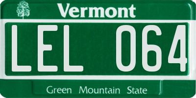 VT license plate LEL064