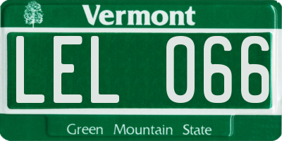 VT license plate LEL066