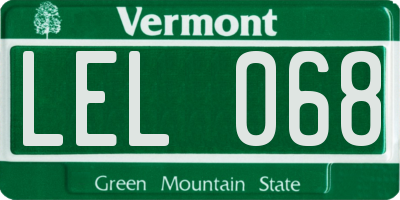 VT license plate LEL068